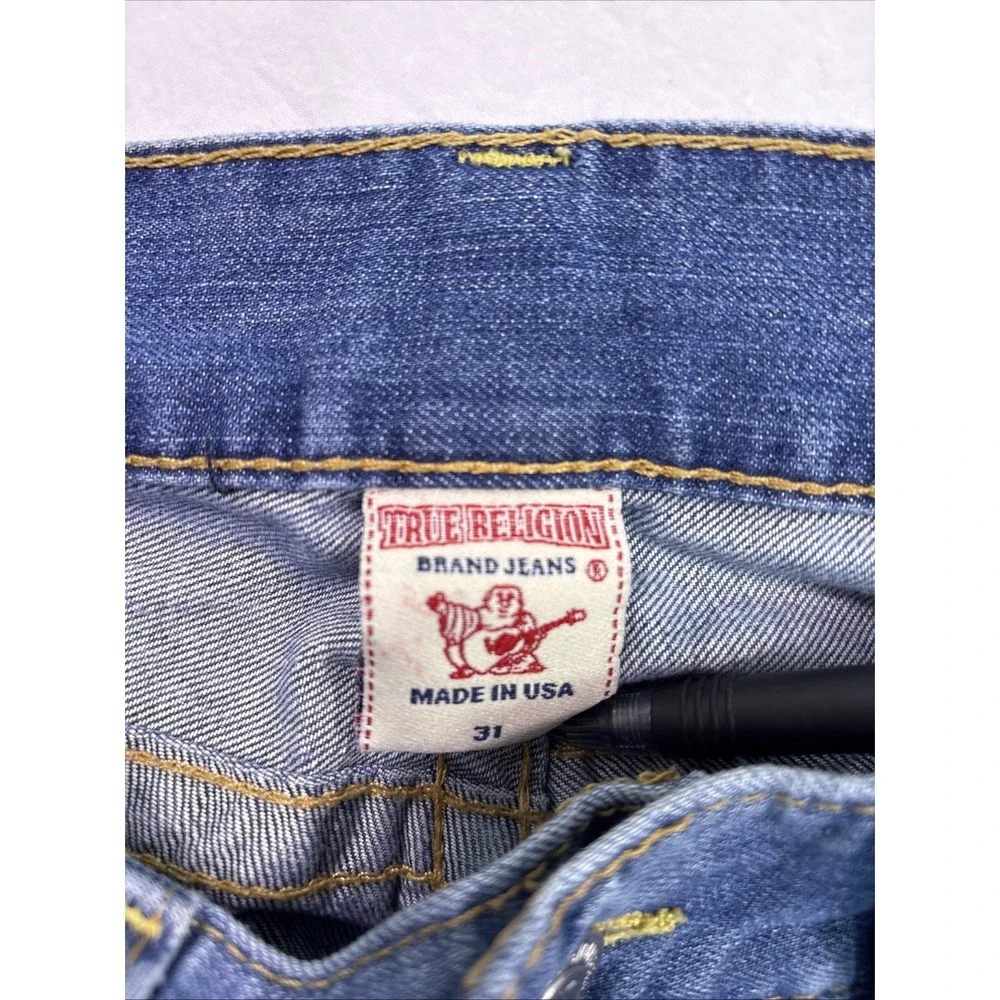 True Religion JEANS Men's 31 SNAP Billy Flap Relaxed Bootcut  WHISKERING